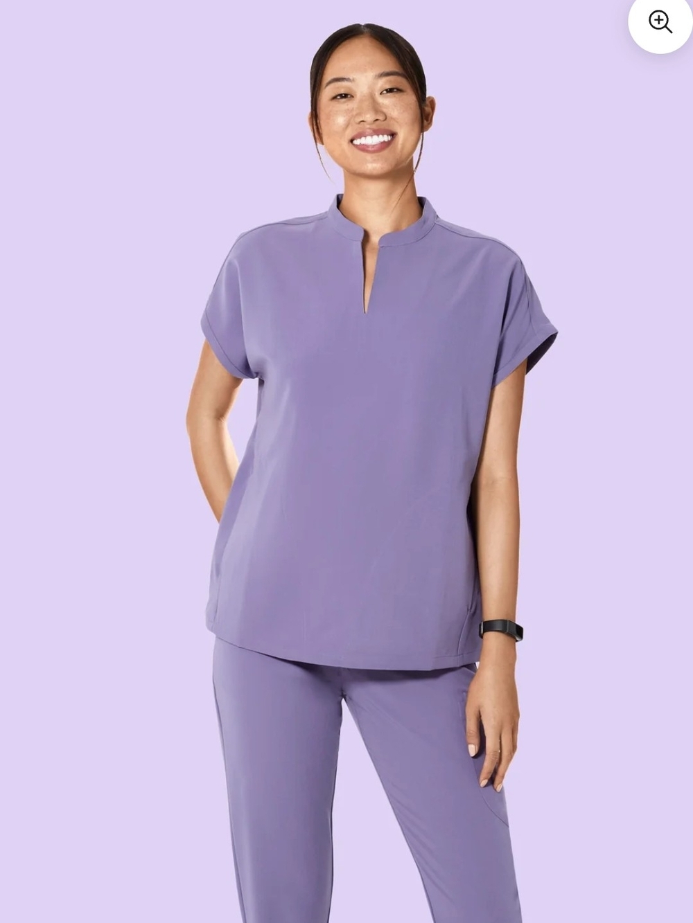 Women's Lavender Mandarin Dolman Scrub Top